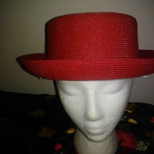 Woman's Red Medium Brim Hat